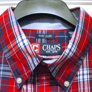 Chaps SS XL Easy Care Red Dark Blue White.
